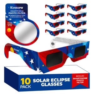 10-Pack Solar Eclipse Glasses - American Flag Design