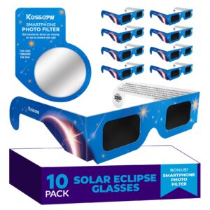 10-Pack Solar Eclipse Glasses - Blue Stars Design
